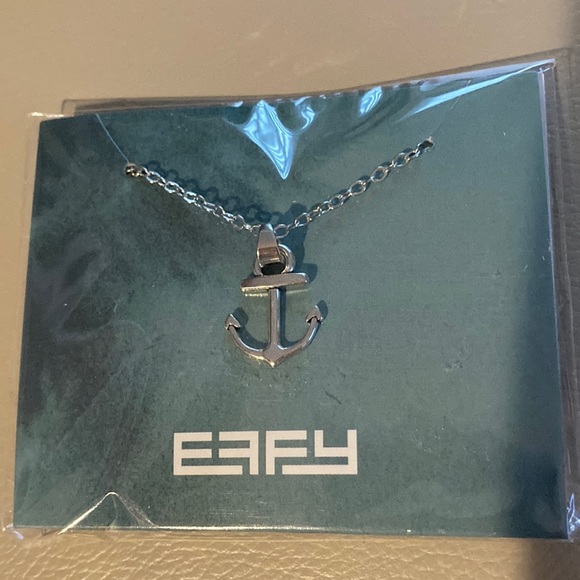 NWOT - New EFFY Silver Tone Necklace & Anchor Charm - Picture 3 of 8